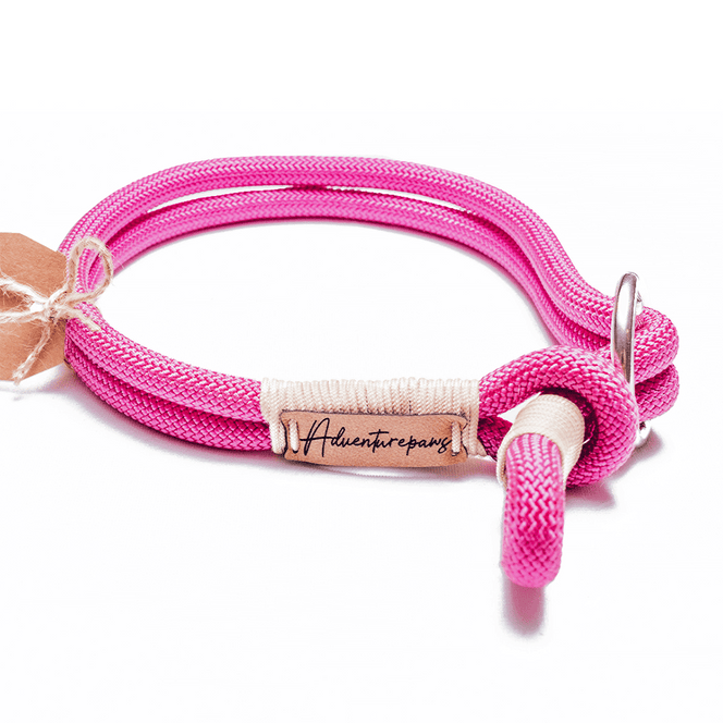 pink climbing rope dog collar