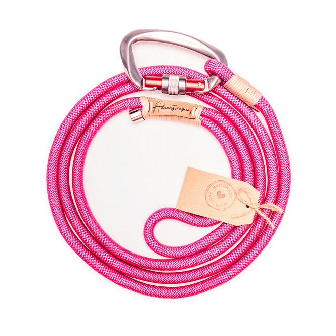 pink climbing rope dog leash